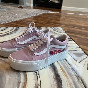 Pink platform vans